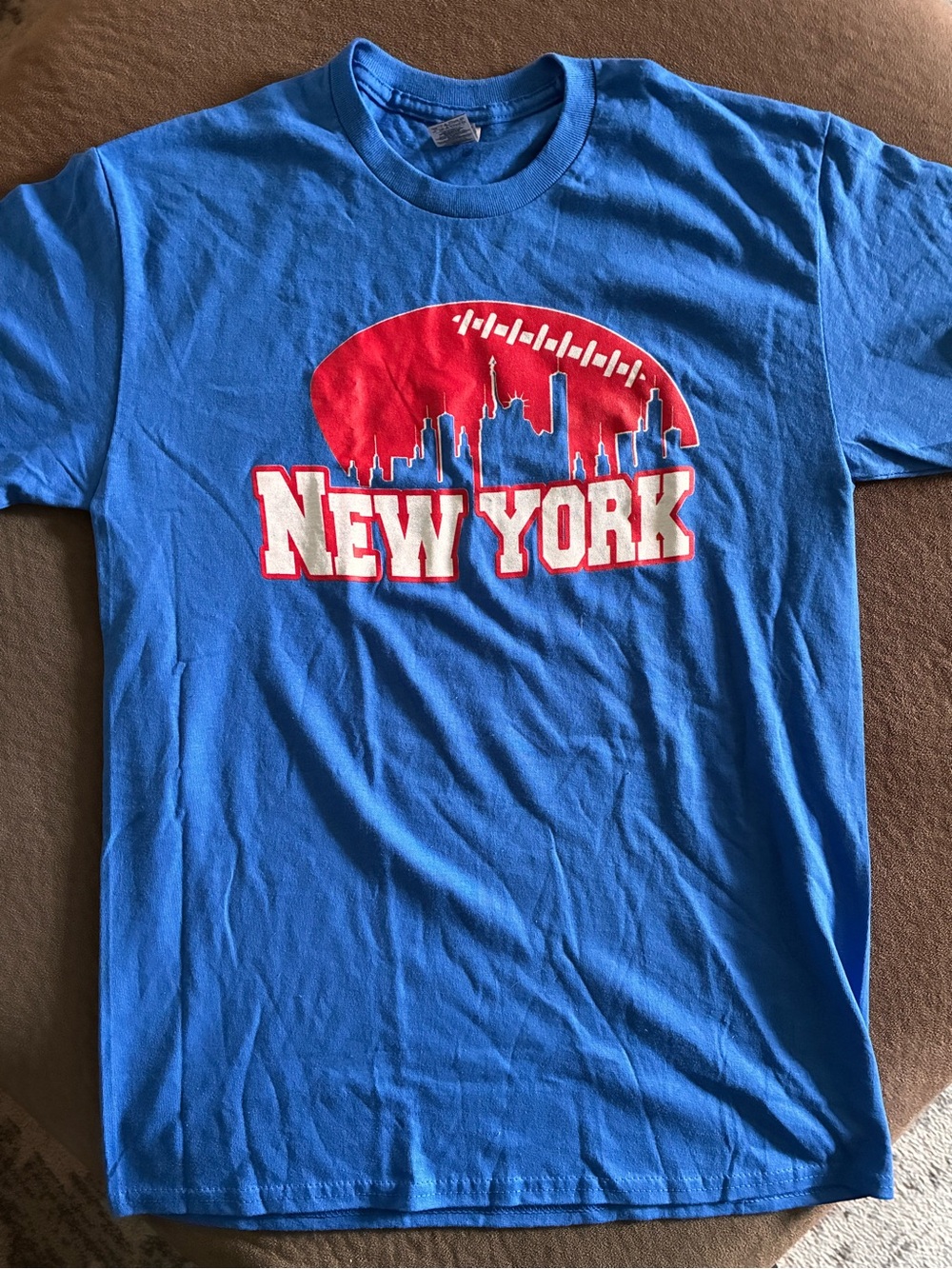 New York Giants Skyline Football Graphic Tee - Blue MEDIUM